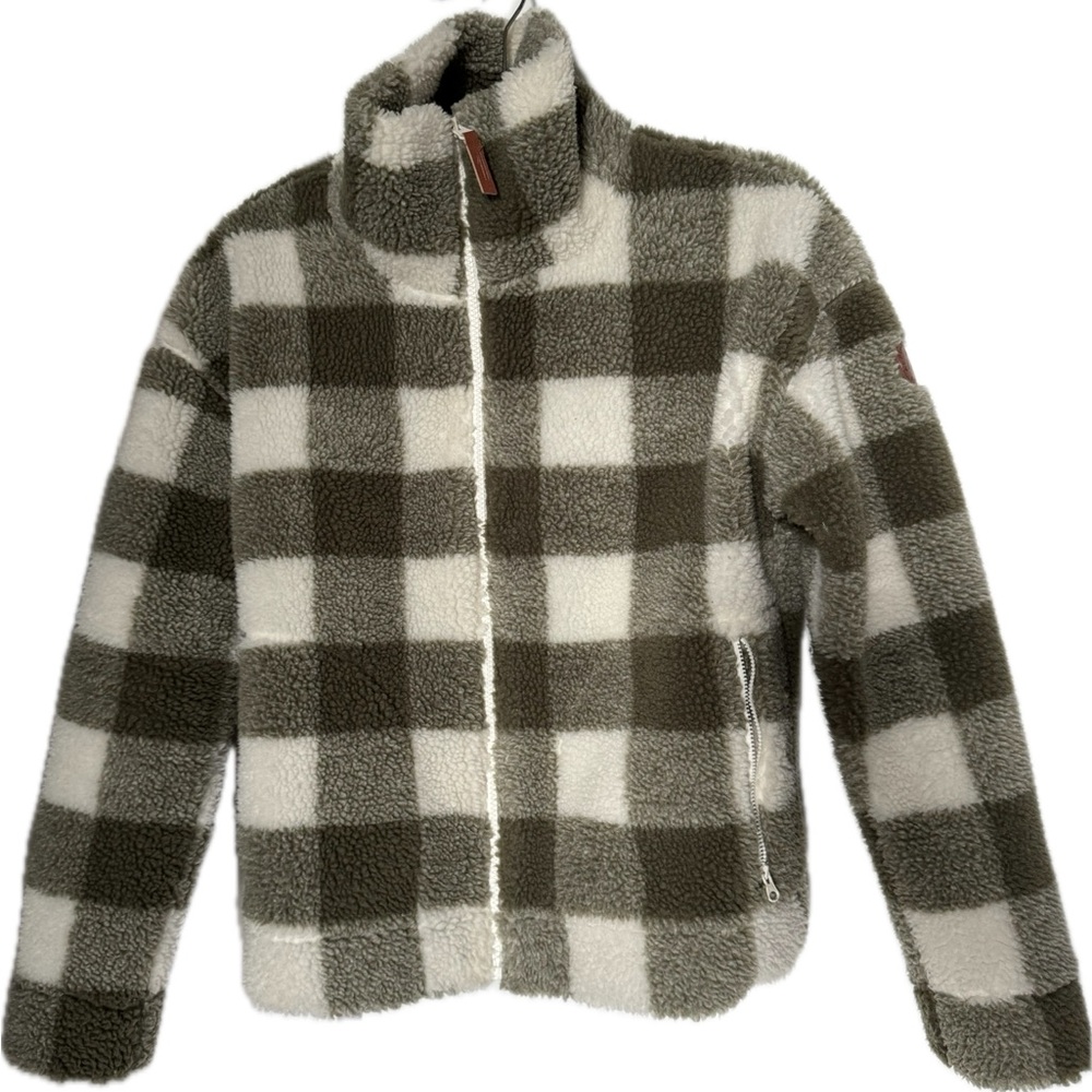 Alpine Design Teddy Fleece Jacket in Olive Plaid